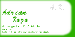 adrian kozo business card